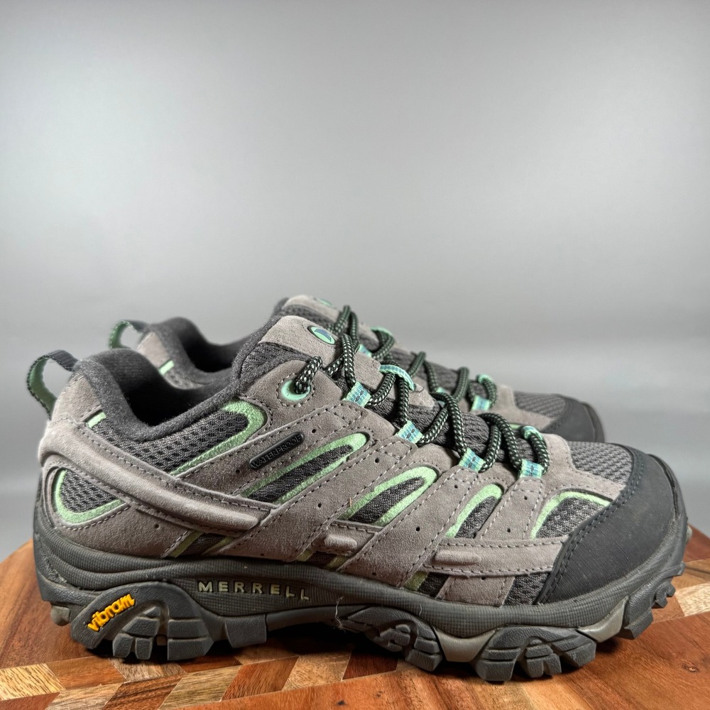 Merrell Moab 2 Waterproof Hiking Shoes Womens 8 Granite Green J06028 Vibram